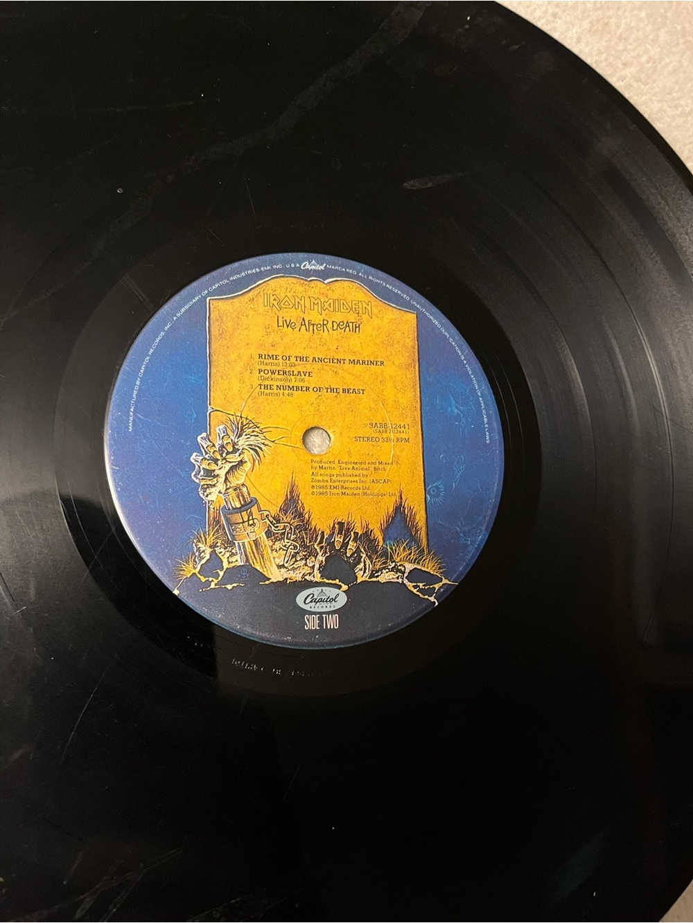 Iron Maiden Live After Death Vinyl Record - Blue & Yellow Cover - Picture 11 of 14